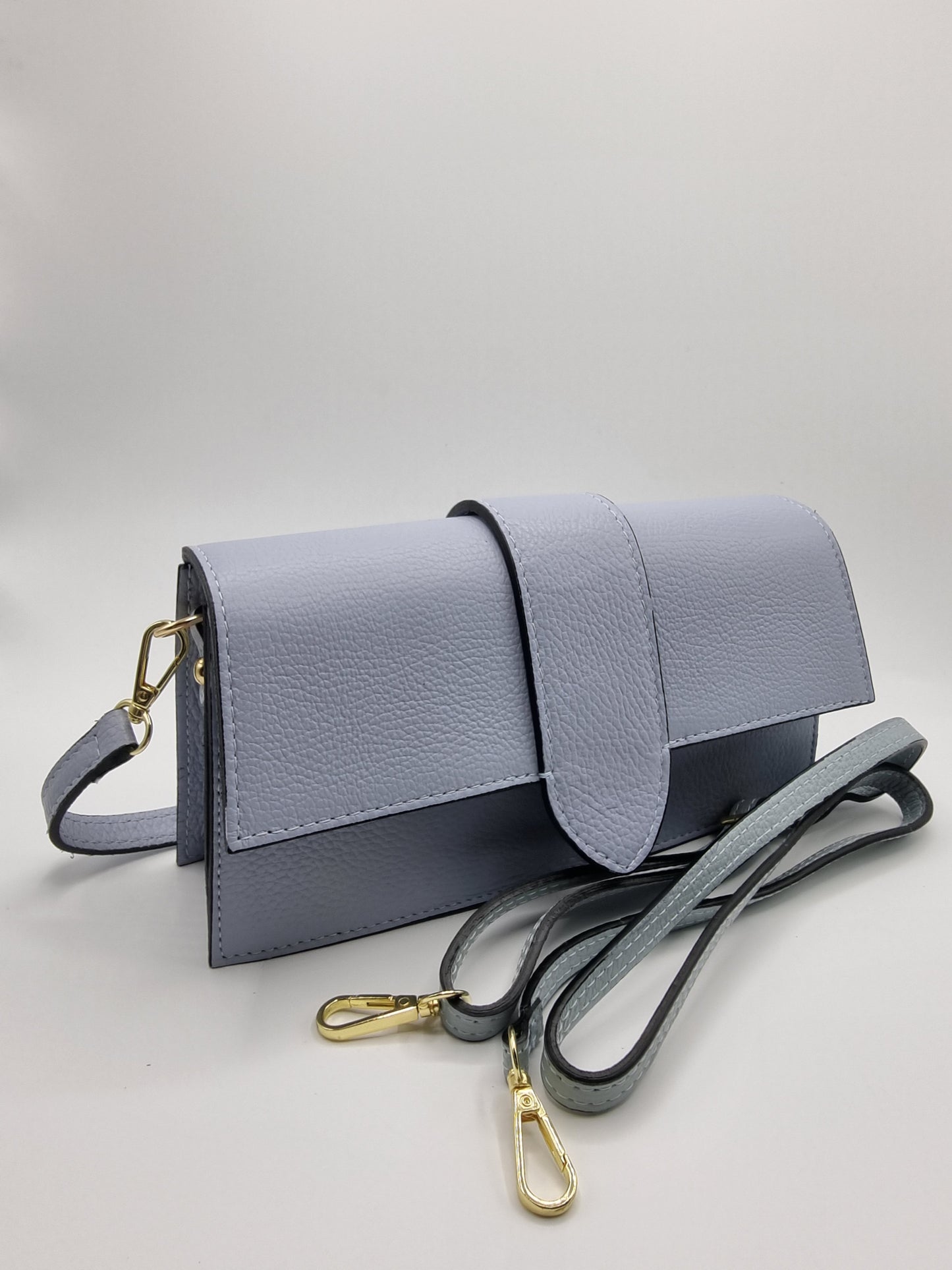 Borsa Mara in vera pelle Azzurro