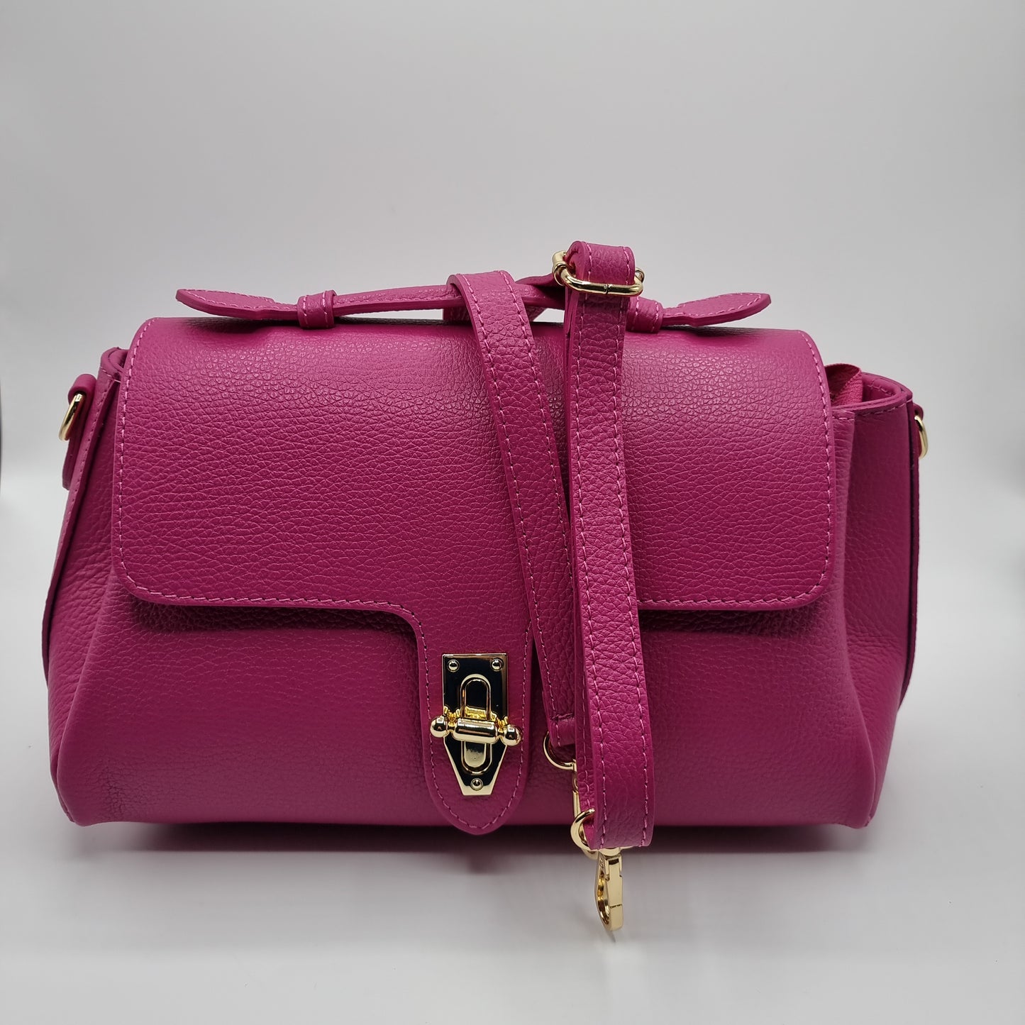 Borsa Chiara in Vera Pelle - Fuxia