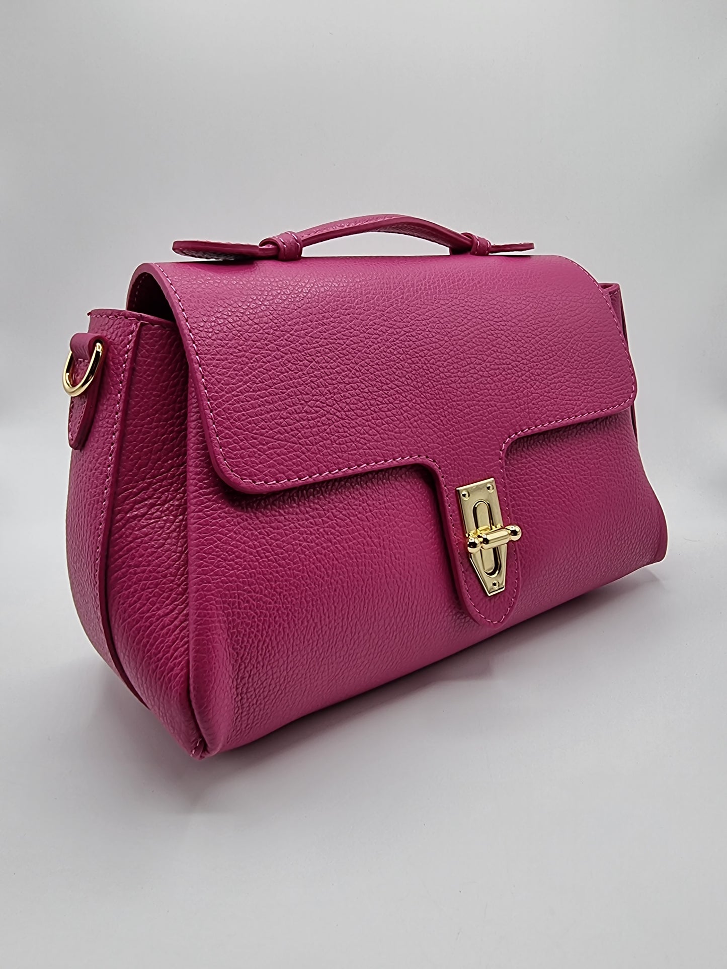 Borsa Chiara in Vera Pelle - Fuxia