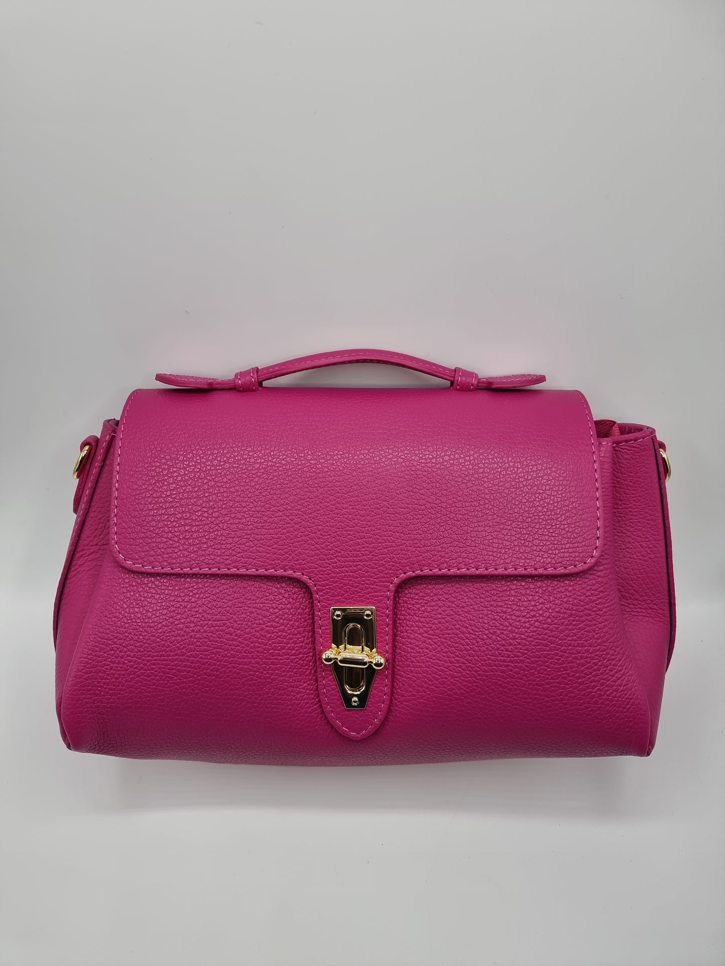 Borsa Chiara in Vera Pelle - Fuxia