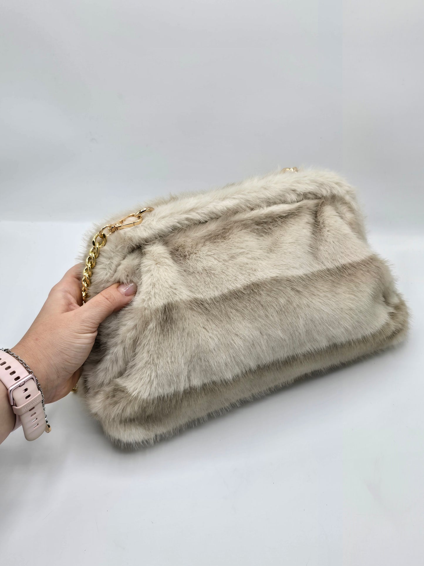 Borsa Pelliccia beige