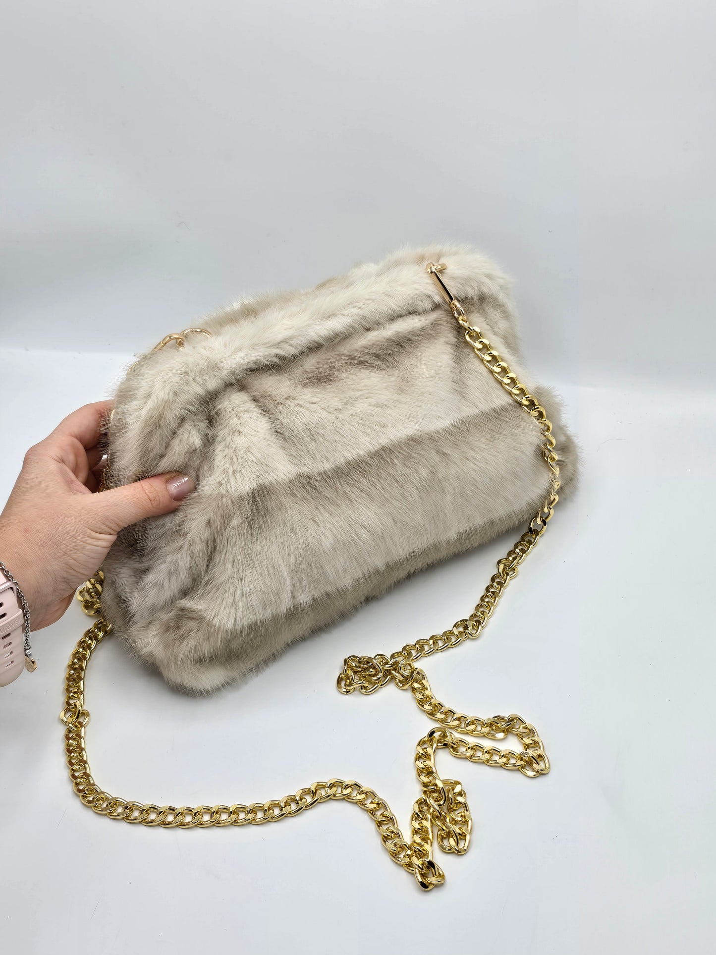 Borsa Pelliccia beige