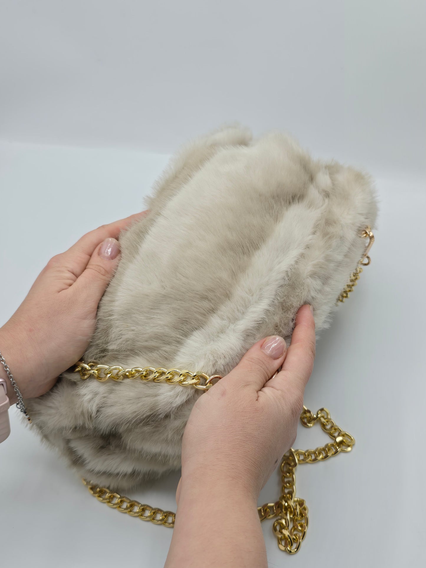 Borsa Pelliccia beige