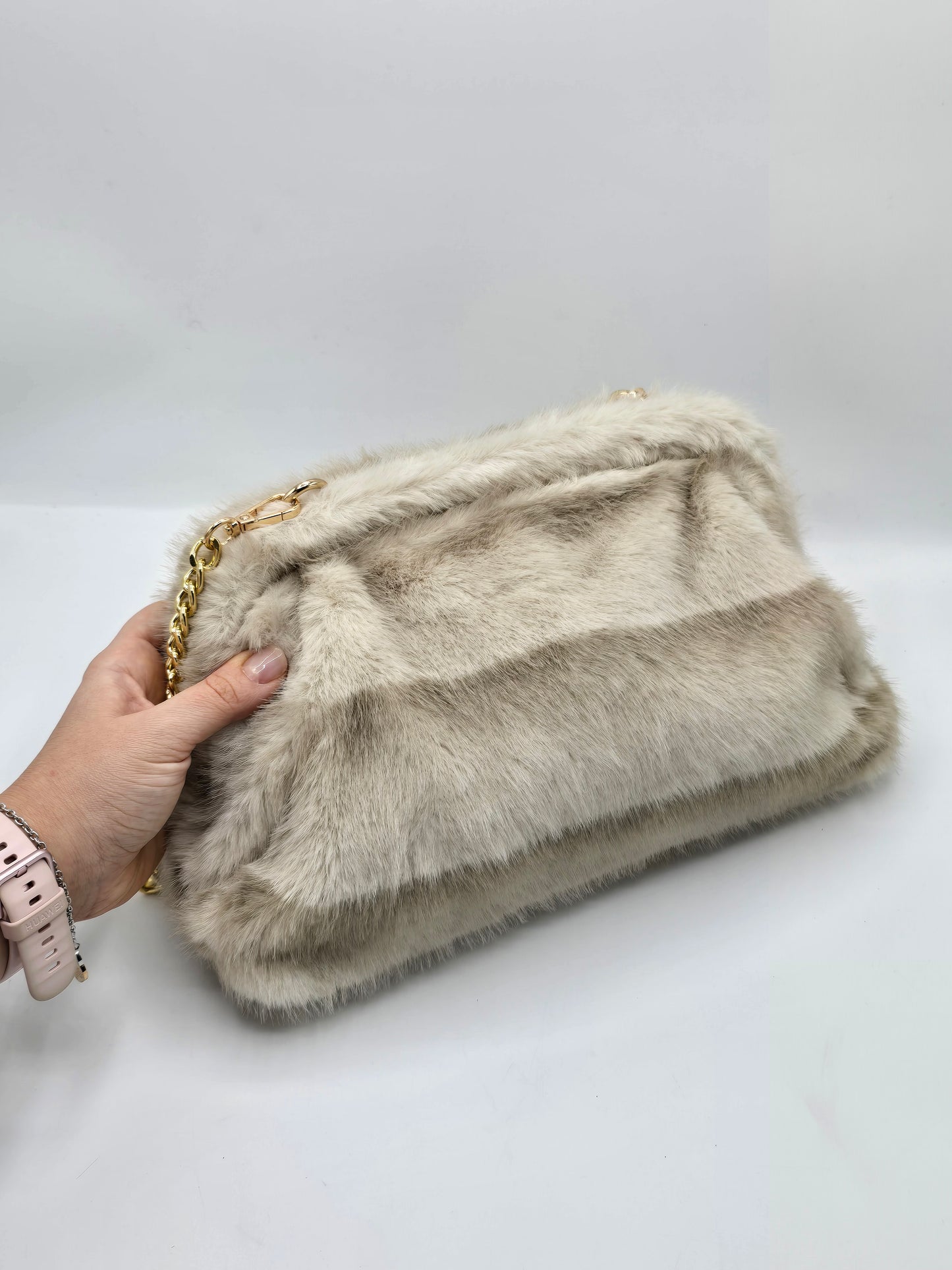 Borsa Pelliccia beige